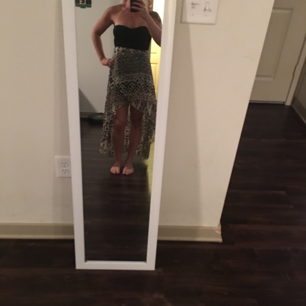Strapless Black and white maxi dress!